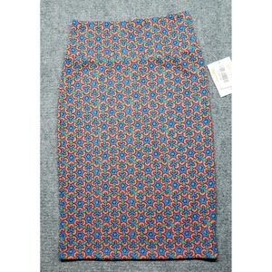Lularoe Cassie Skirt Womens XS Multicolor Geometric Pencil Pull On New